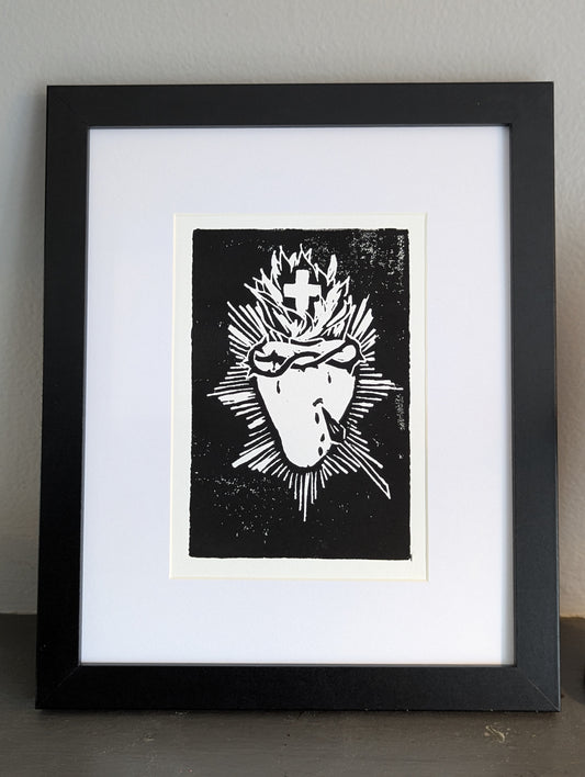 Sacred Heart of Jesus - Handmade Print (PREORDER)